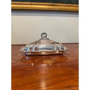 Vintage FB Rogers Silverplate Butter Dish with‎ Glass Insert